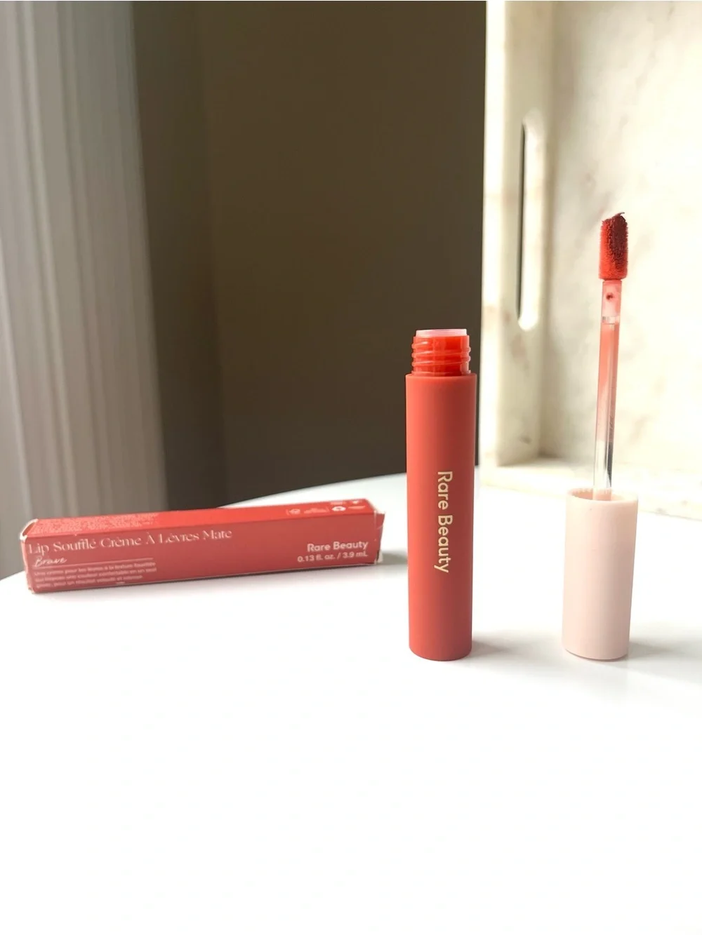 RARE BEAUTY NWT Lip Souffle Matte Lip Cream, Brave, Muted Terracotta